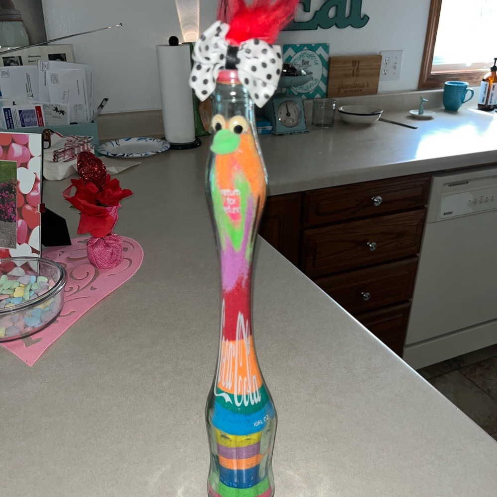 Colorful Sand Art Bottle with Bow